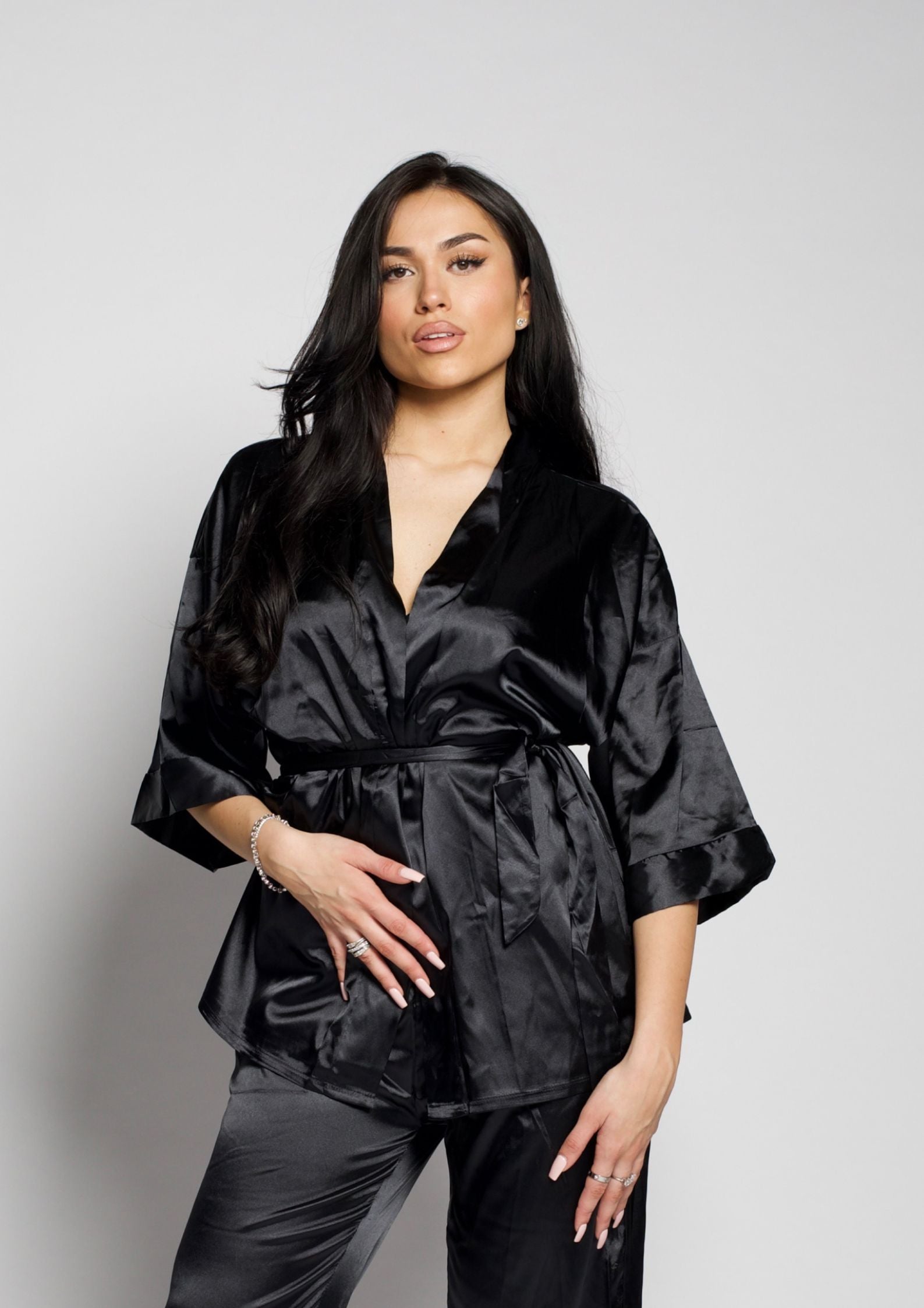 Donna Pyjama Set Schwarz